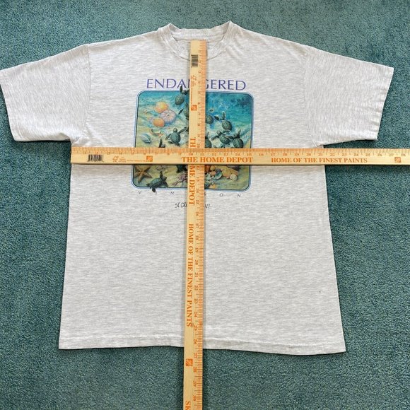 VINTAGE Green Sea Turtles 1992 Shirt Adult XL Endangered Species Ocean St Croix - Picture 6 of 12